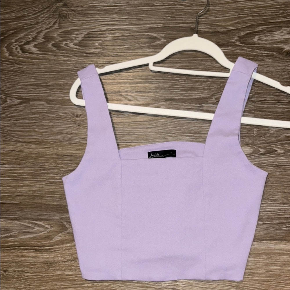 Just Be Purple Fitted Crop Tank Top